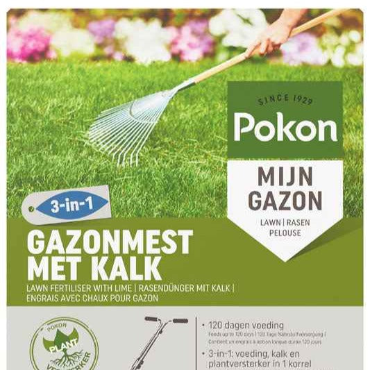 Pokon gazonmest met kalk - - Bakker