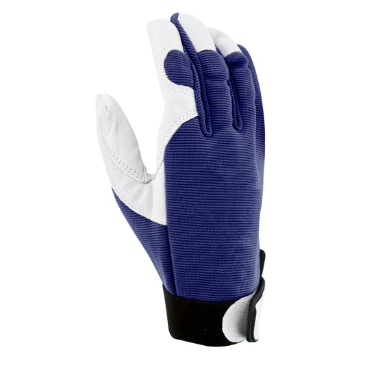 Marineblauwe tuinleren Jardy handschoen - Bakker