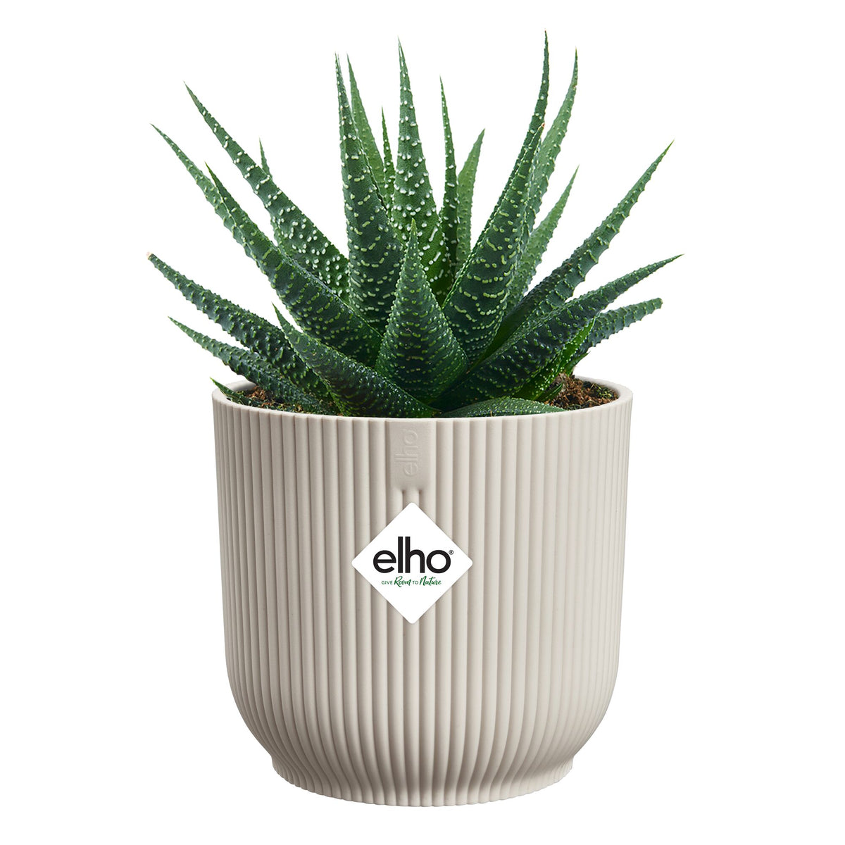 Elho Bloempot Vibes fold rond linnen wit - - Bakker
