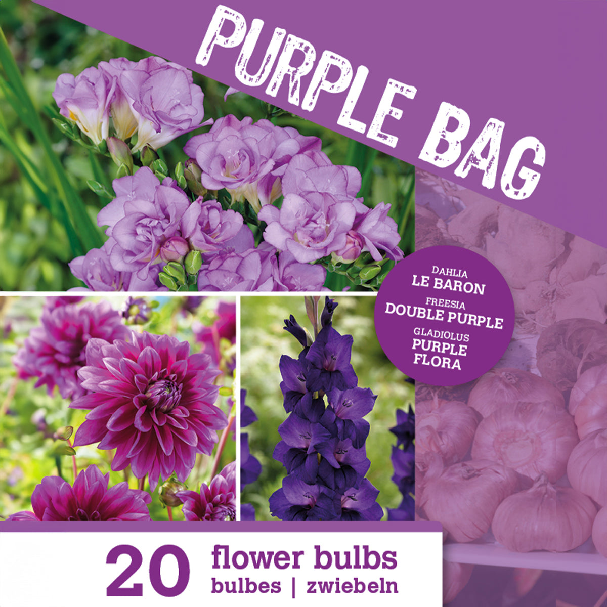 Bloembollen borderpakket - Bloembollen - Mix Dahlia + Gladiolus + Freesia (x20) - Dahlia, gladiolus, freesia