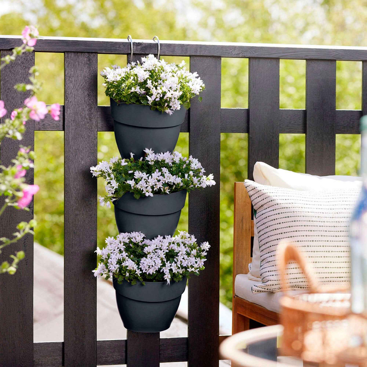 Bloempot Elho vibia campana vertical forest antraciet (x3) - Bakker