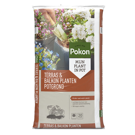 Potgrond voor terras & balkonplant - 20 liter - Pokon - Bakker