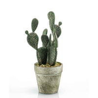 Kunstplant Schijfcactus incl. sierpot grijs - Alle kunstplanten