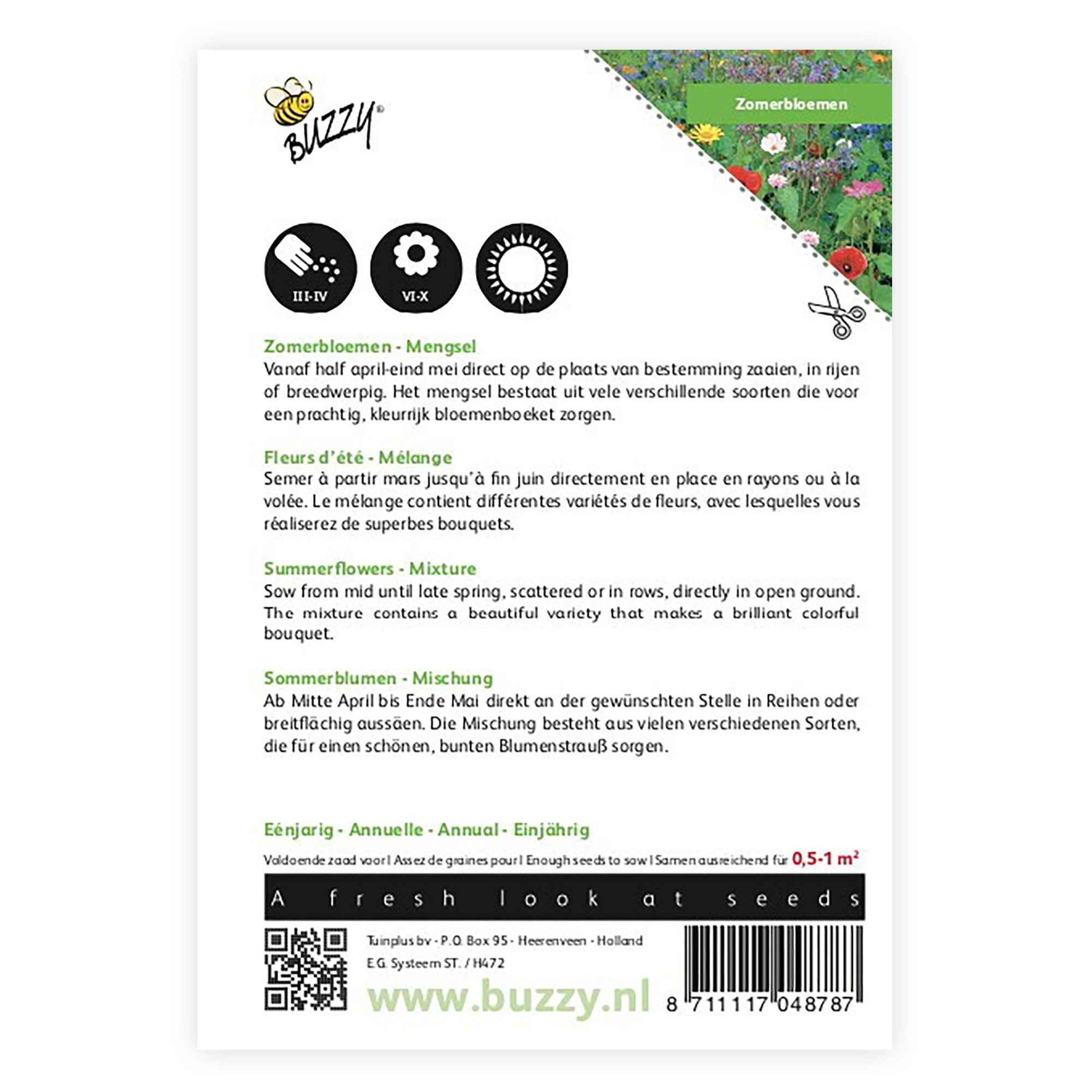 Zomerbloemen - Mix 1 m² - Bloemzaden - Plant eigenschap