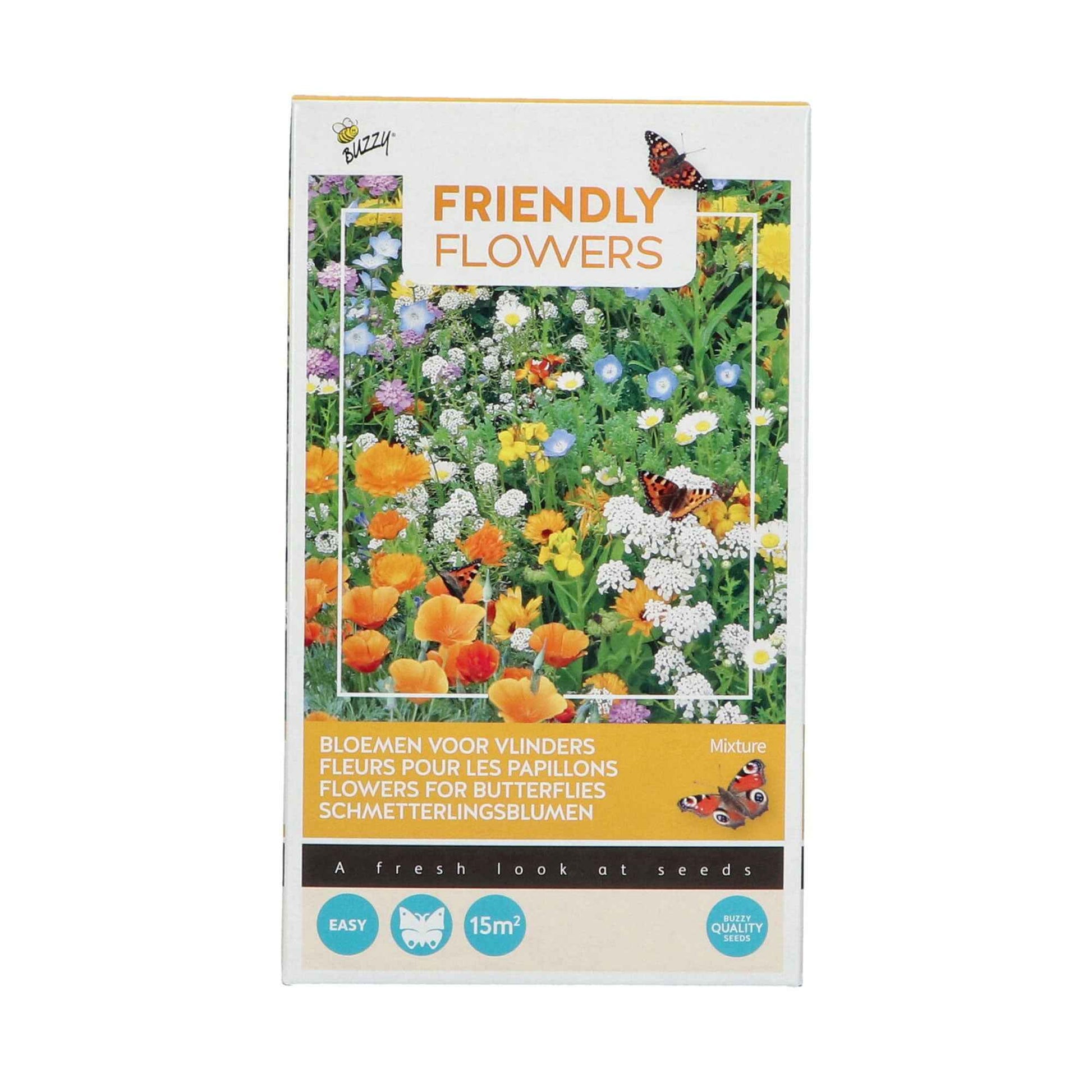 Vlinderlokkende bloemen - Friendly Flowers Mix incl. granulaat - Bloemzaden - Bijvriendelijk bloemenzaad