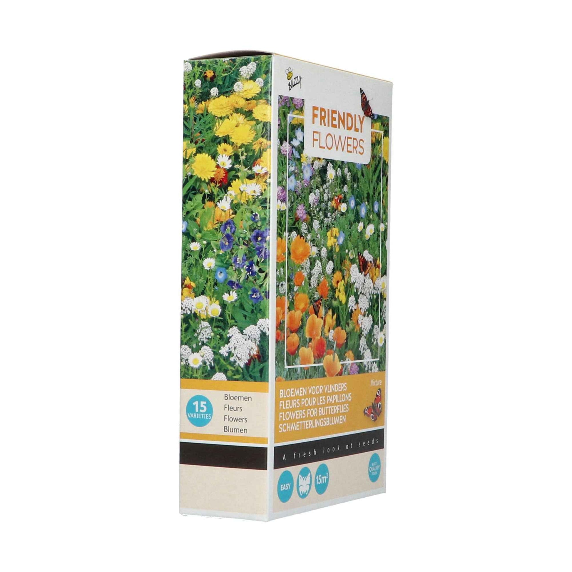 Vlinderlokkende bloemen - Friendly Flowers Mix incl. granulaat - Bloemzaden - Bloemenmix