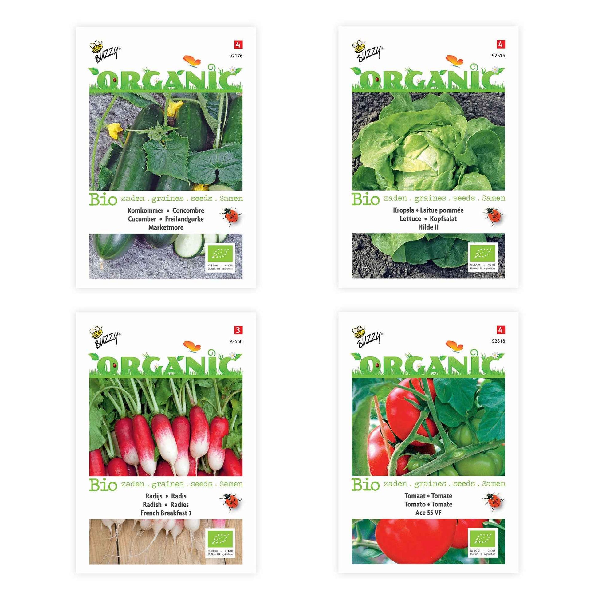 Voorjaarsgroenten pakket 'Verfrissende Voorjaar' - Biologisch - Groentezaden - Groente