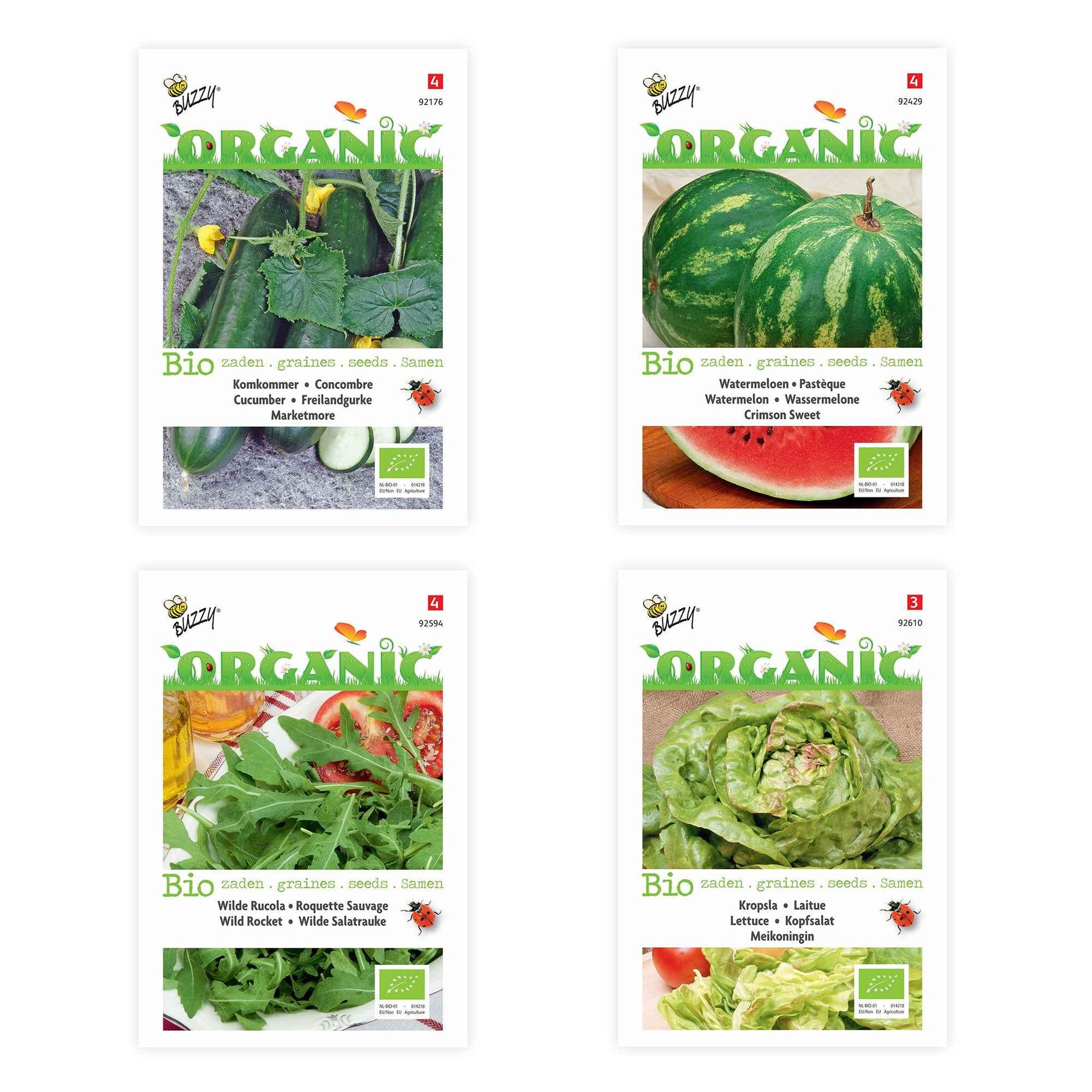 Zomerpakket 'Zalige Zomer' - Biologische groentezaden, kruidenzaden,  fruitzaden - Biologische tuinplanten