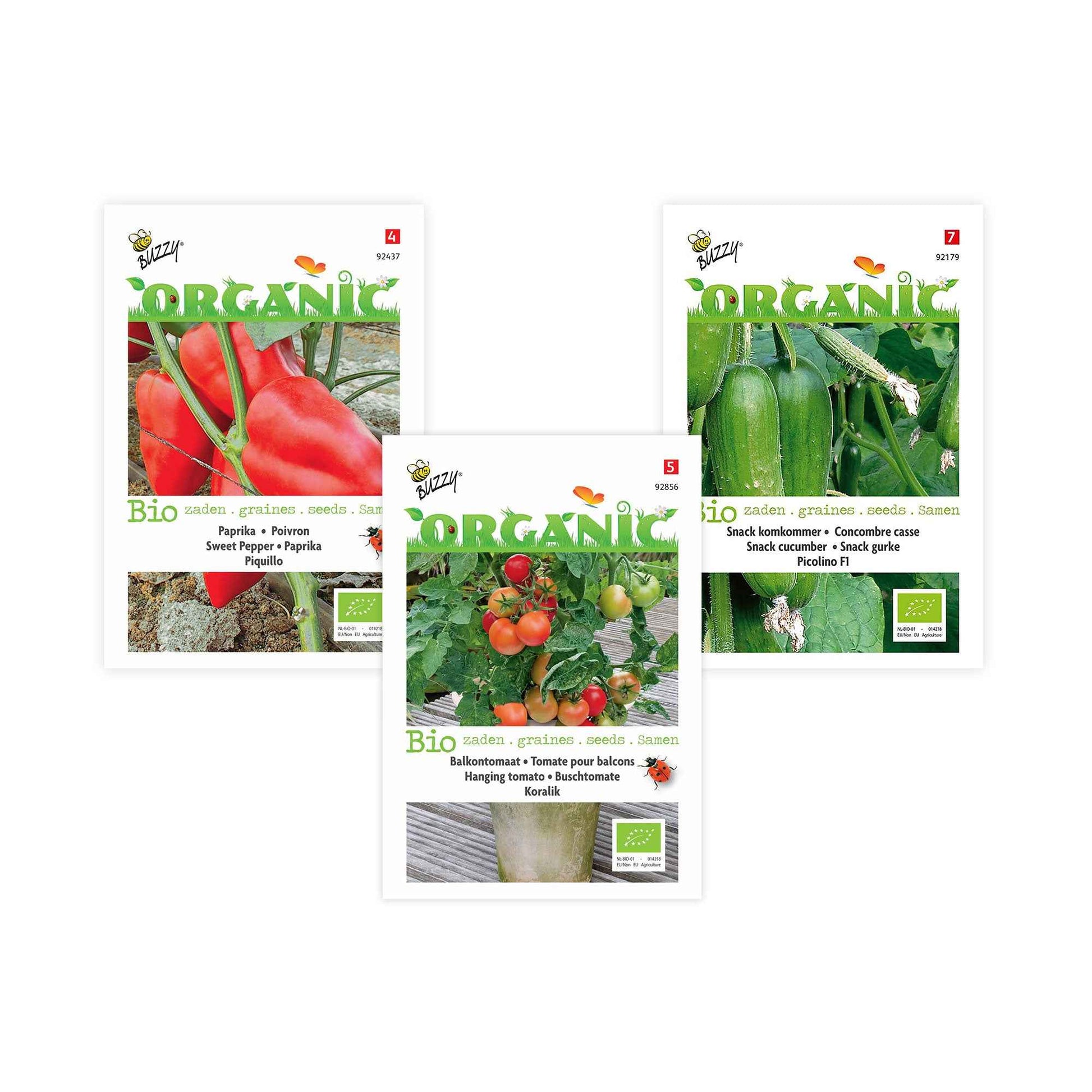 Balkongroente pakket 'Boordevol Balkon' - Biologisch - Groentezaden - Doe-het-zelf-groentepakket