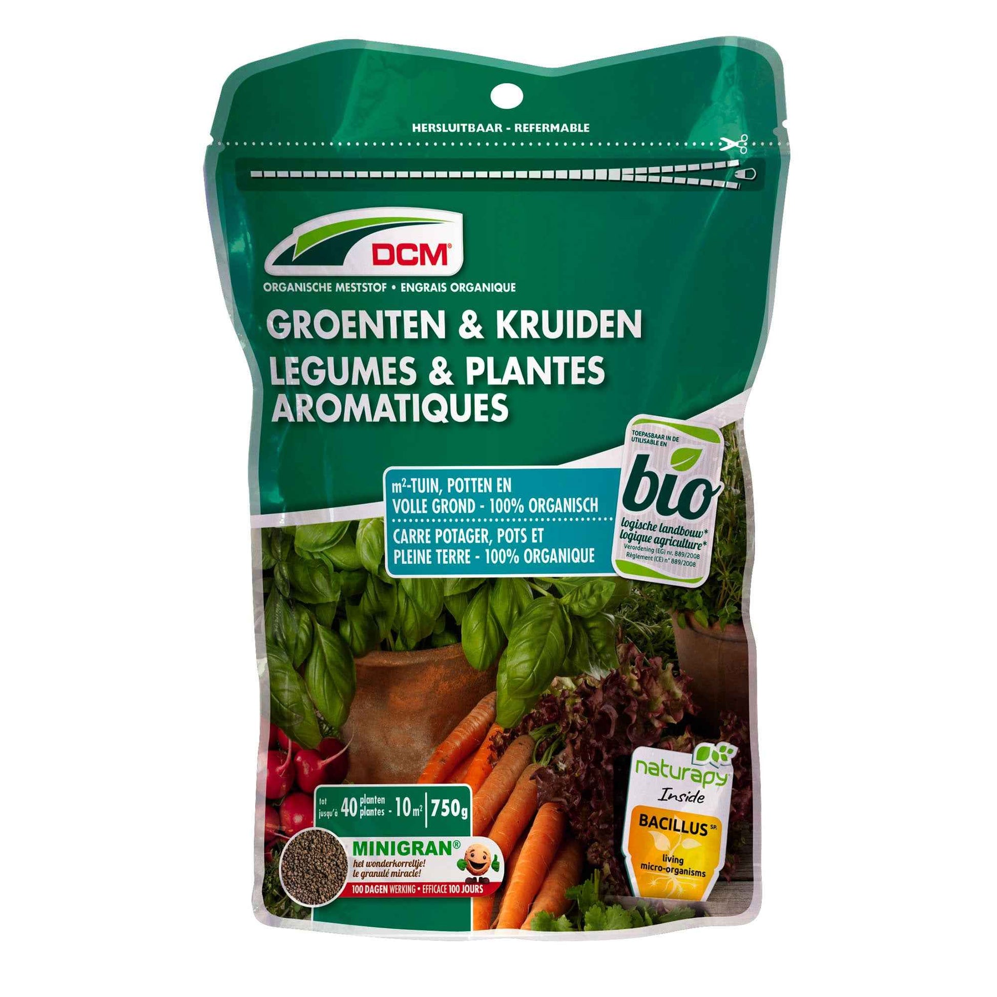 Plantenvoeding voor groenten & kruiden - Biologisch 0,75 kg - DCM - Biologische plantenvoeding