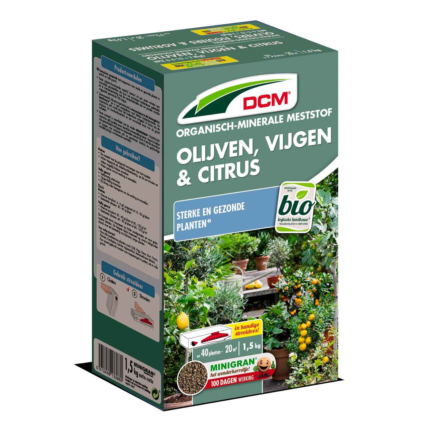 Plantenvoeding voor olijven, vijgen & citrus - Biologisch 1,5 kg - DCM - Biologische plantenvoeding