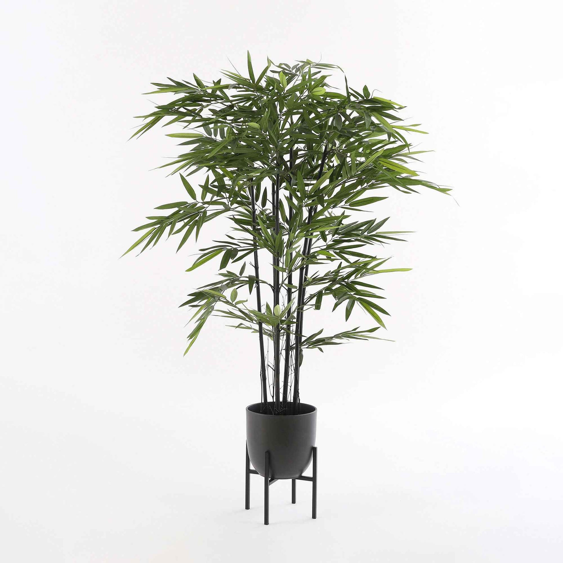 Mica bloempot Tusca rond zwart incl. plantenstandaard - Binnenpot - Binnenpotten