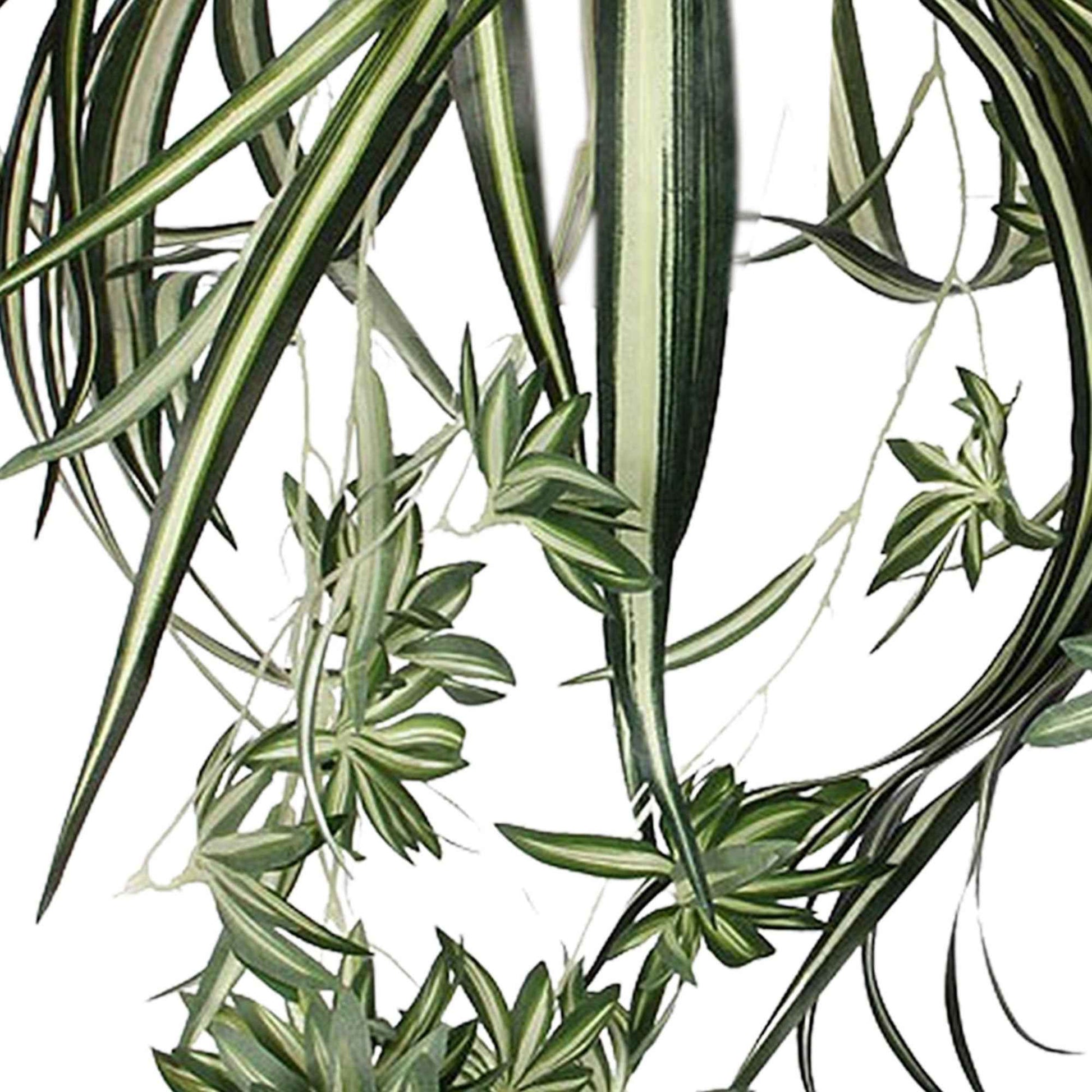 Kunstplant Chlorophytum hangend groen incl. sierpot groen en plantenhanger - Kunstplanten in sierpot