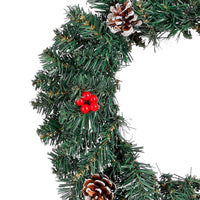 Kerstkrans 'Creston' incl. besneeuwde toppen en versiering 35 cm - Kerstdecoratie